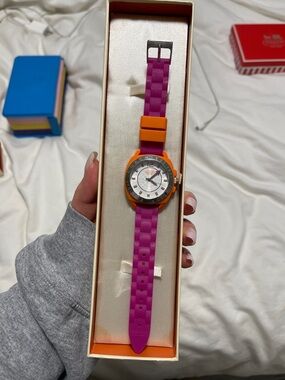 Coach Pink and Orange Silicone Strap Watch